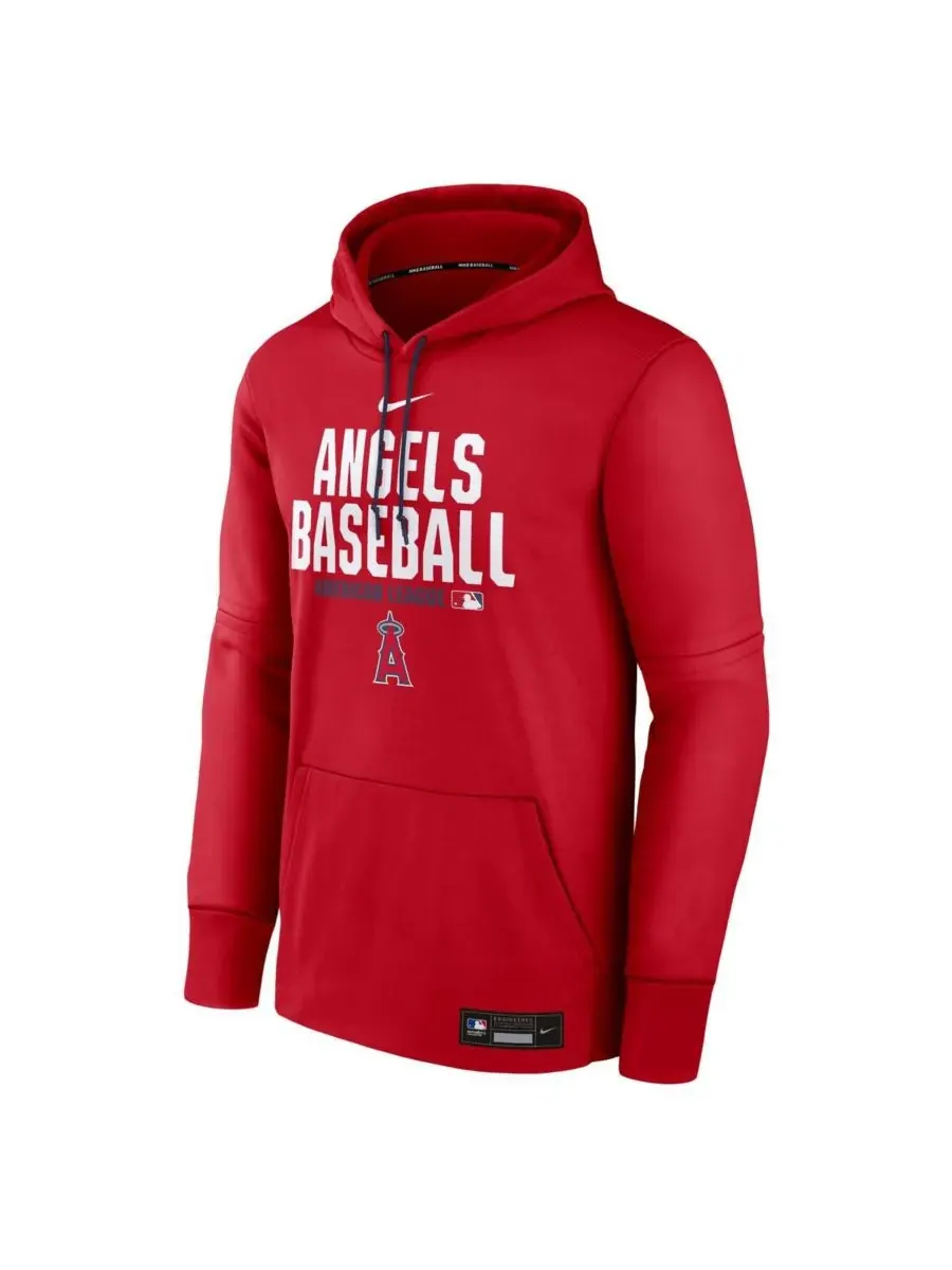 Nike Мужская красная толстовка Los Angeles Angels Authentic Collection Therma-FIT — изображение 2 из 3, красный
