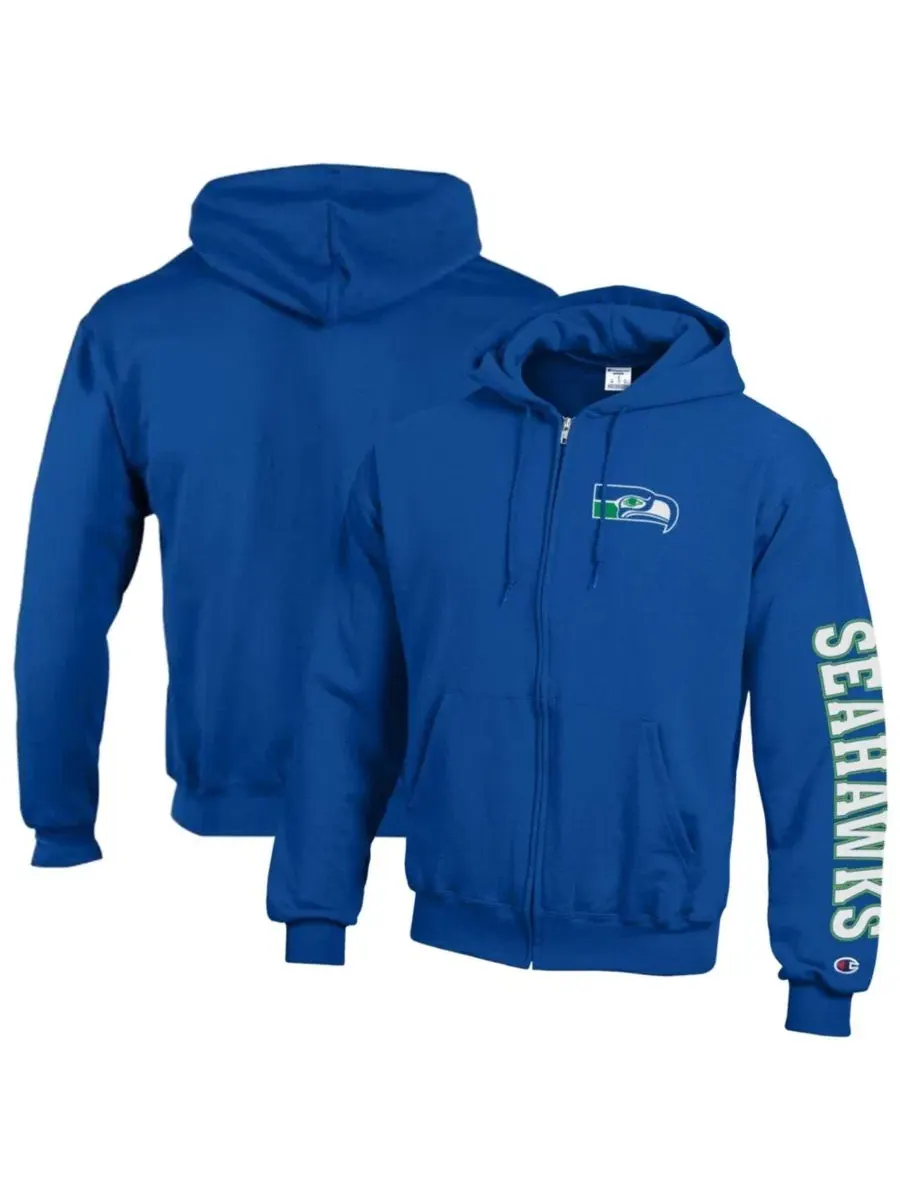 Толстовка-худи с капюшоном и флисовой подкладкой, с принтом Seattle Seahawks Champion