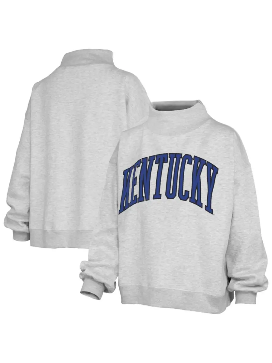 Свитшот оверсайз с высоким воротником Nelson Mock Neck Heather Gray Pressbox