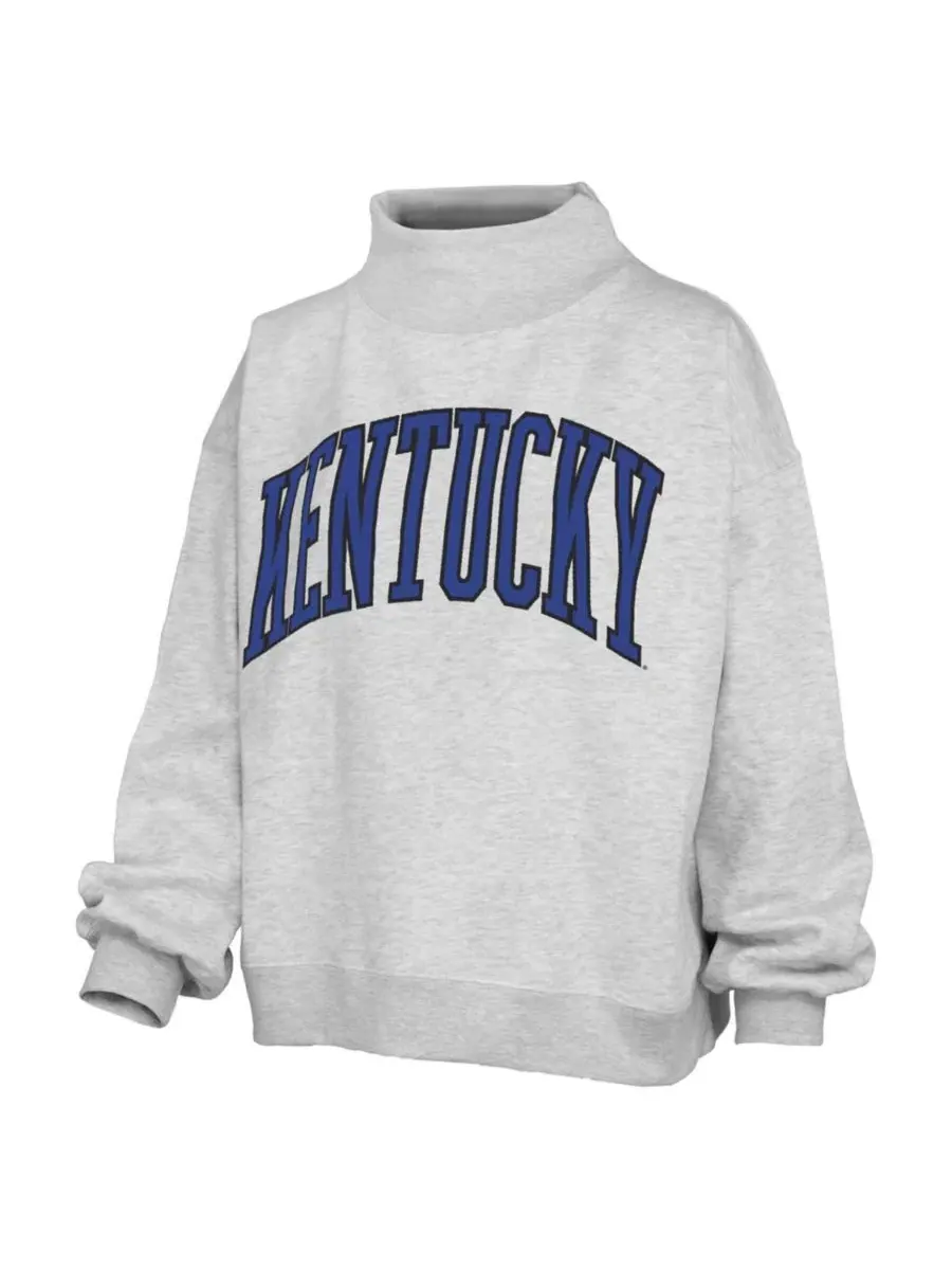 Свитшот оверсайз с высоким воротником Nelson Mock Neck Heather Gray Pressbox — изображение 3 из 3, серый