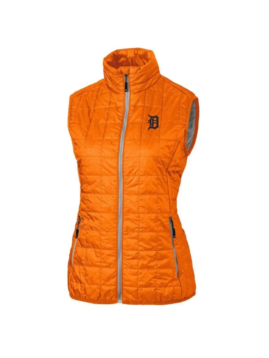 Женский жилет с принтом Detroit Tigers Rainier PrimaLoft Eco Cutter & Buck — изображение 3 из 3, оранжевый