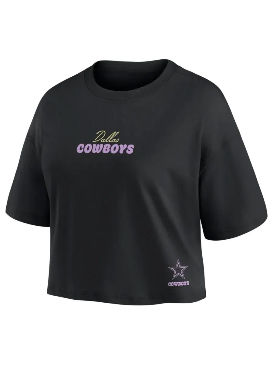 Футболка-кроп с принтом Dallas Cowboys Dak Prescott Fanatics — изображение 2 из 2, черный