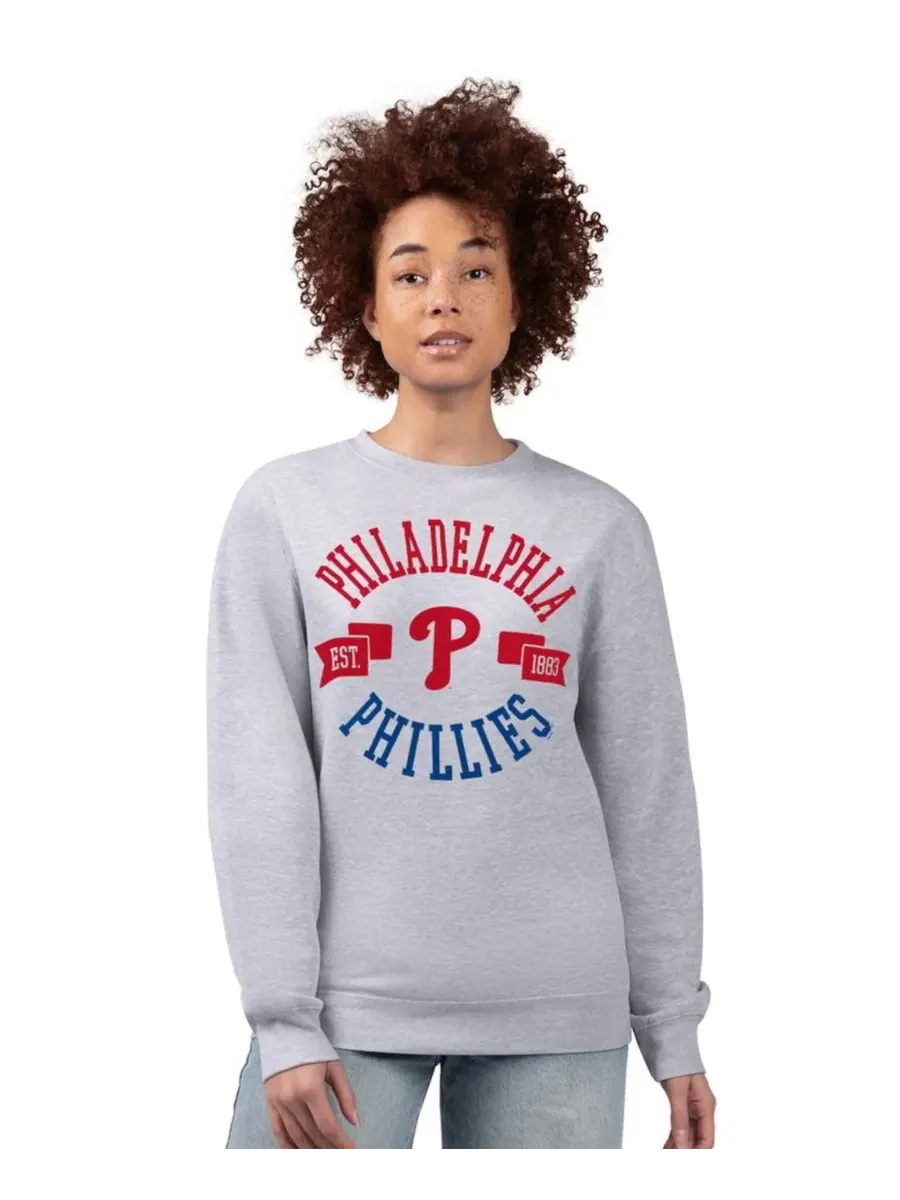 Свитшот Women's Philadelphia Phillies Team Logo G-III 4Her by Carl Banks — изображение 3 из 4, серый