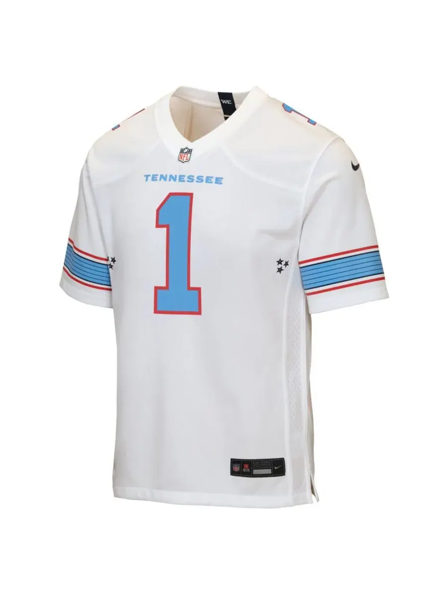 Детская футболка с длинным рукавом Cameron Ward White Tennessee Titans Game Jersey Nike — изображение 2 из 3, белый