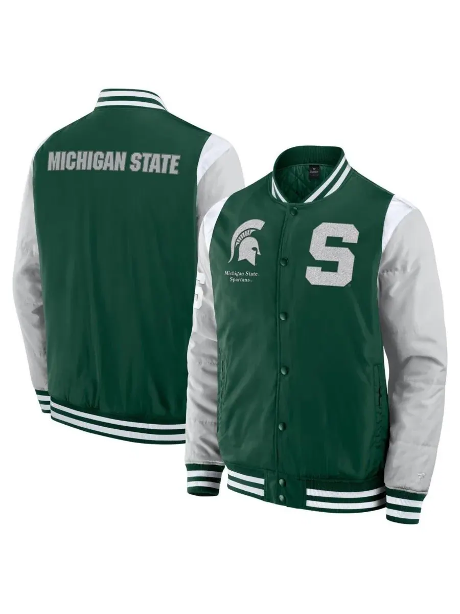 Мужская зеленая куртка Michigan State Spartans Elements Elite с застежкой на кнопках Fanatics