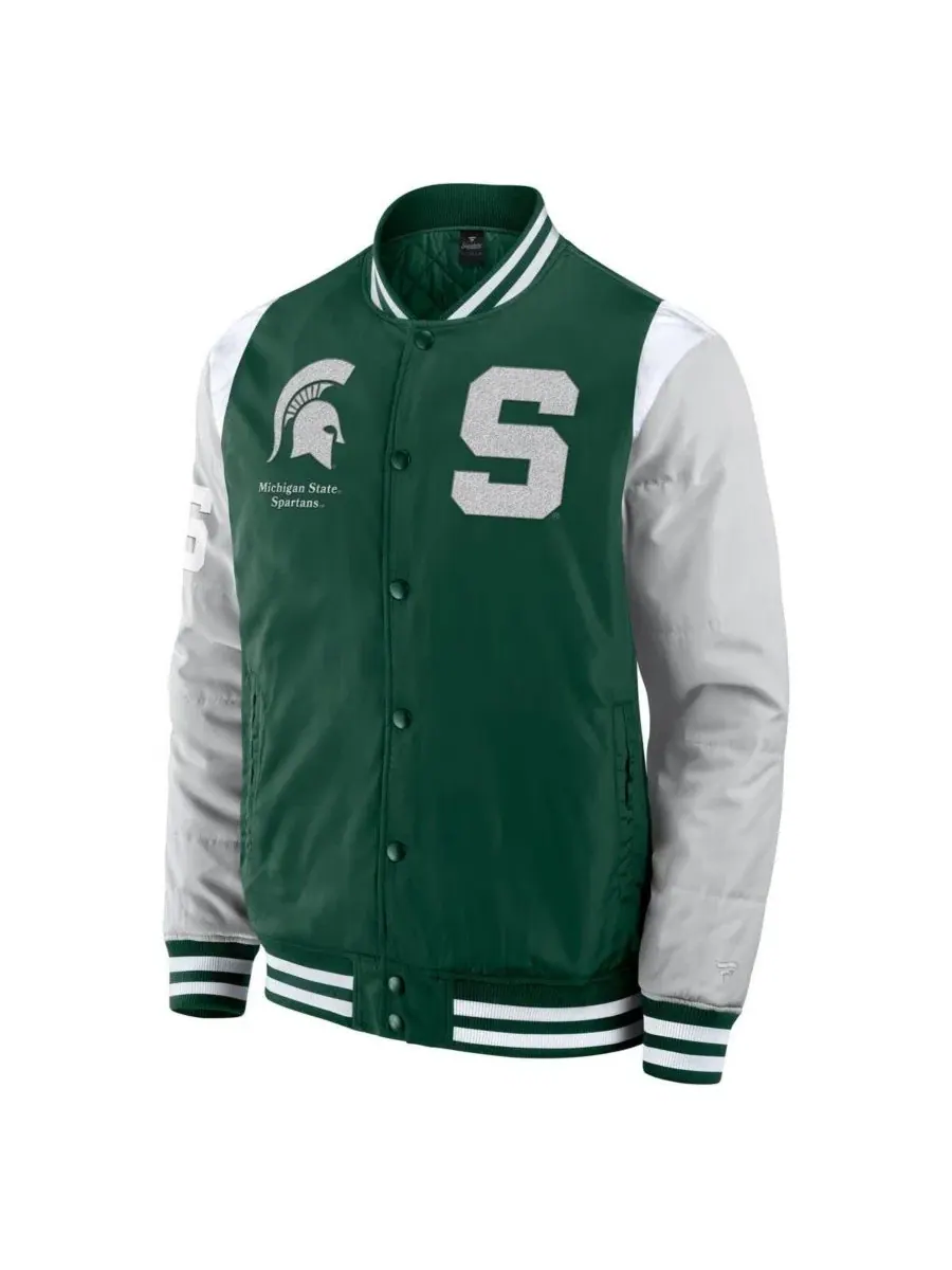 Мужская зеленая куртка Michigan State Spartans Elements Elite с застежкой на кнопках Fanatics — изображение 2 из 4, зеленый
