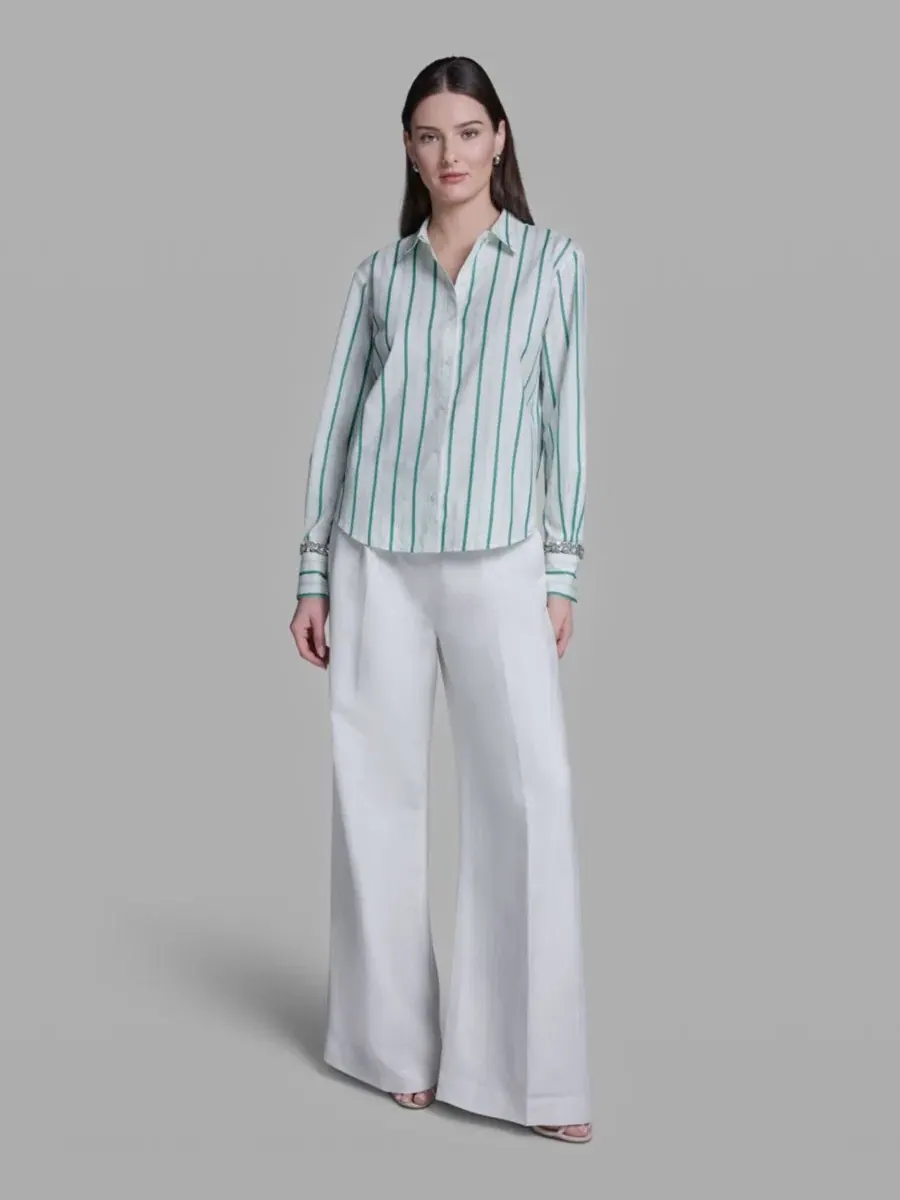 Женская рубашка с длинным рукавом и воротником BCBG, Palm Glint — изображение 2 из 6
