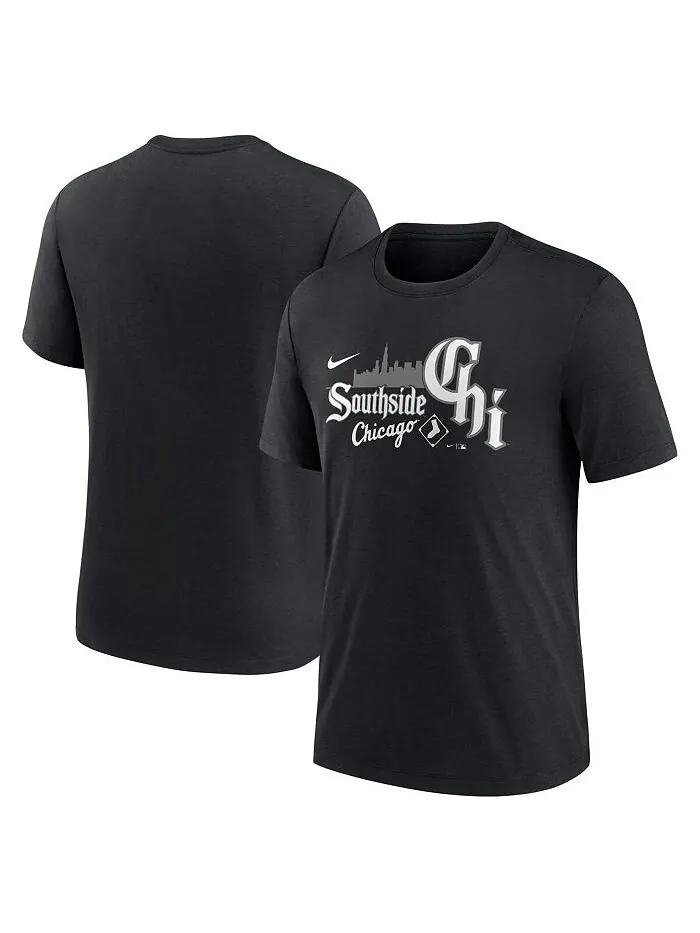 Мужская черная футболка Chicago White Sox City Connect Tri-Blend Nike