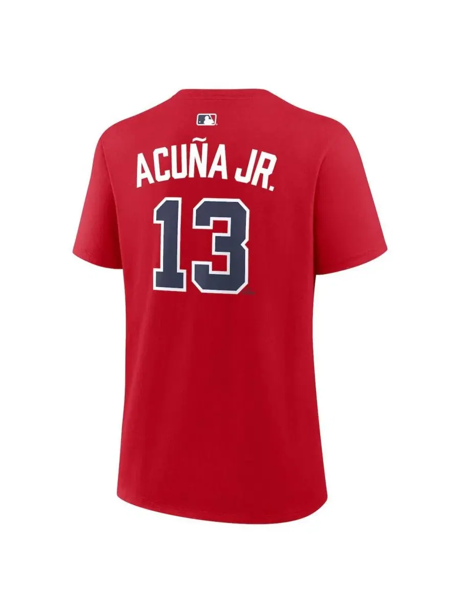 Футболка с именем и номером Ronald Acuña Jr. Nike — изображение 3 из 3, красный
