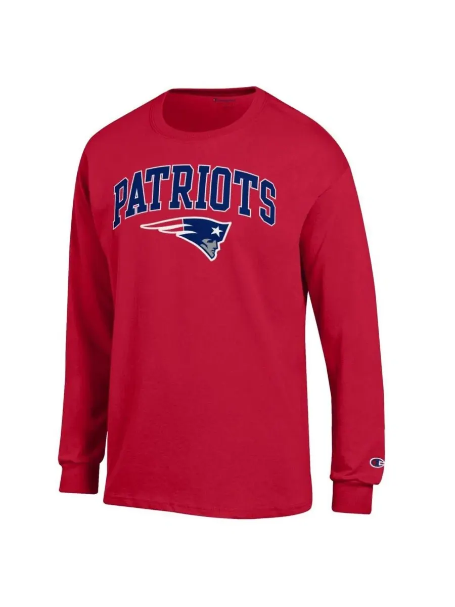 Футболка с длинным рукавом с принтом Arch Over Logo New England Patriots Champion — изображение 2 из 3, красный