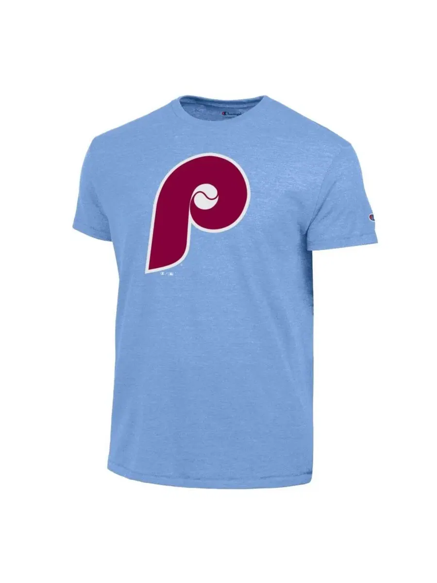 Футболка с длинным рукавом Cooperstown Logo Tri-Blend Champion — изображение 3 из 3, светлый синий
