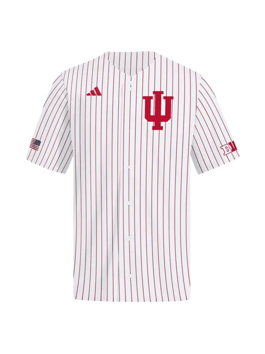 Бейсбольная джерси с принтом Indiana Hoosiers Home Replica adidas — изображение 2 из 3, белый