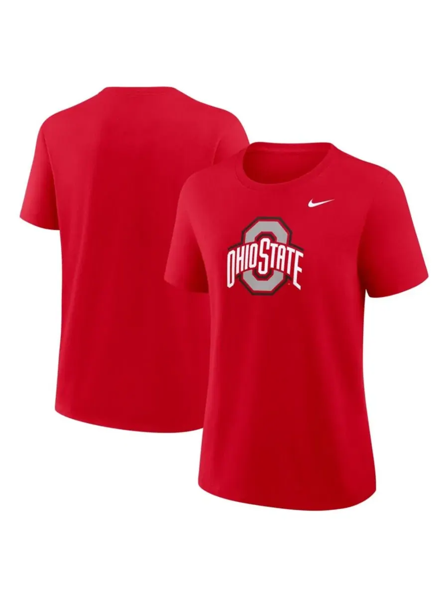 Футболка женская с принтом Ohio State Buckeyes Primary Logo Nike
