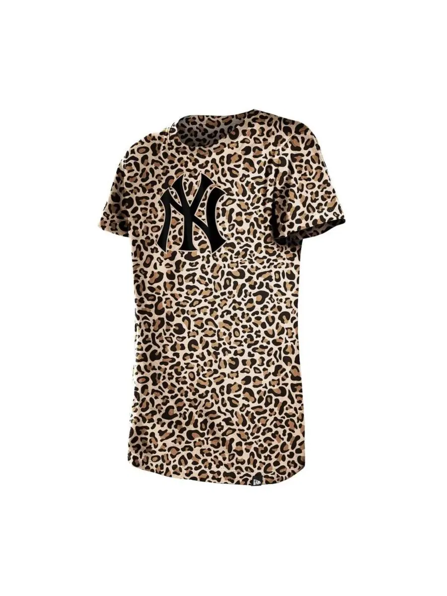 Футболка с принтом New York Yankees Leopard New Era — изображение 2 из 4, коричневый