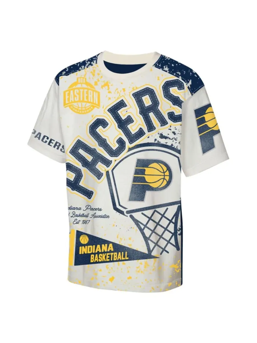 Футболка с принтом Indiana Pacers, модель Top Player All-Over-Print Outerstuff — изображение 3 из 3, бежевый