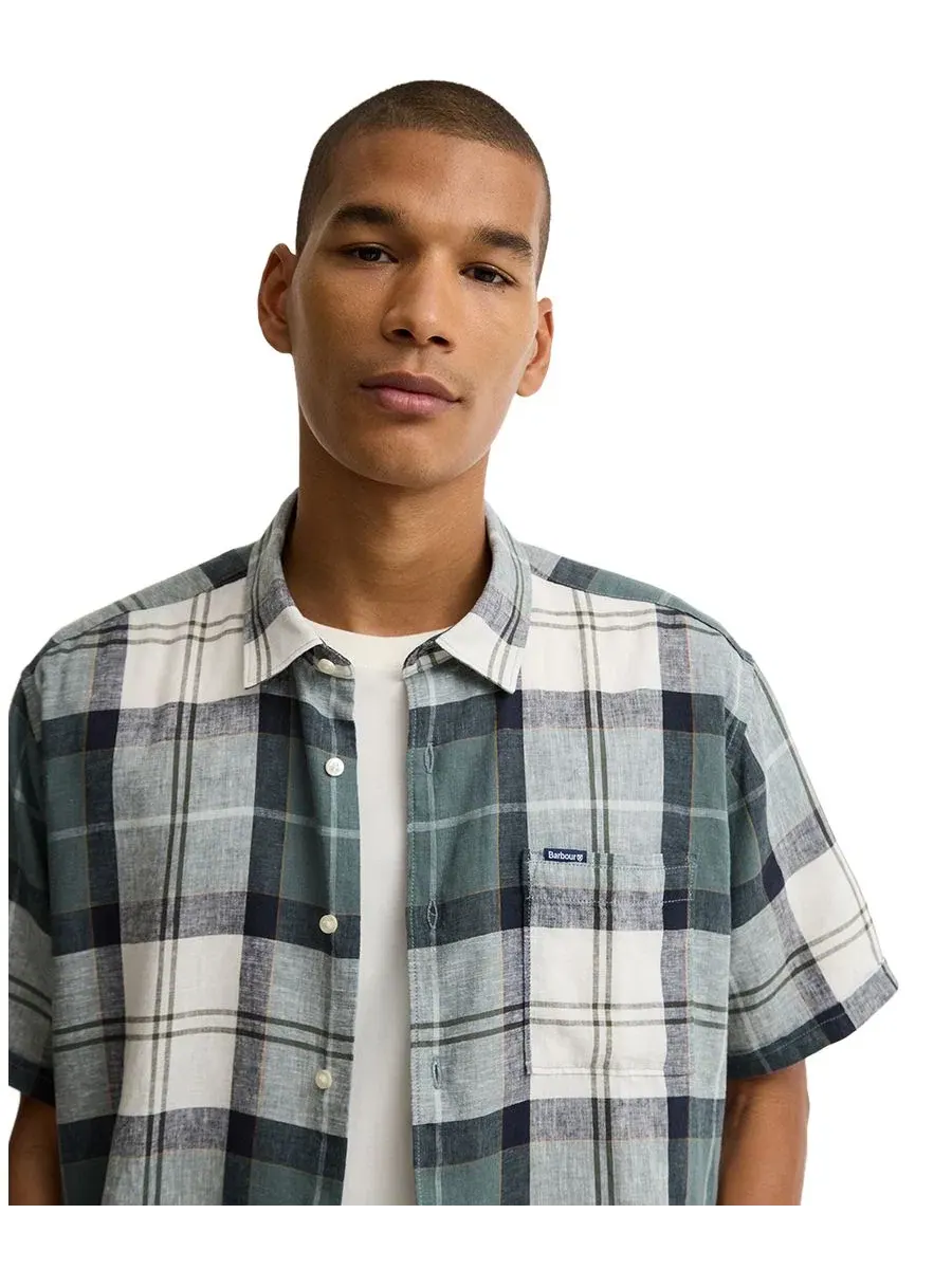Мужская рубашка с коротким рукавом, принт тартан, Croft Tartan Barbour, Meadow Brook Tartan — изображение 3 из 5