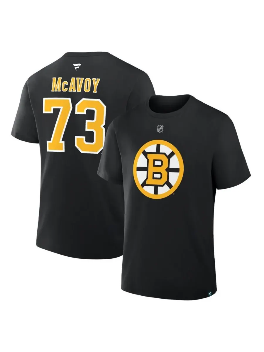 Fanatics Мужская черная футболка Чарли МакЭвоя с номером игрока команды Boston Bruins