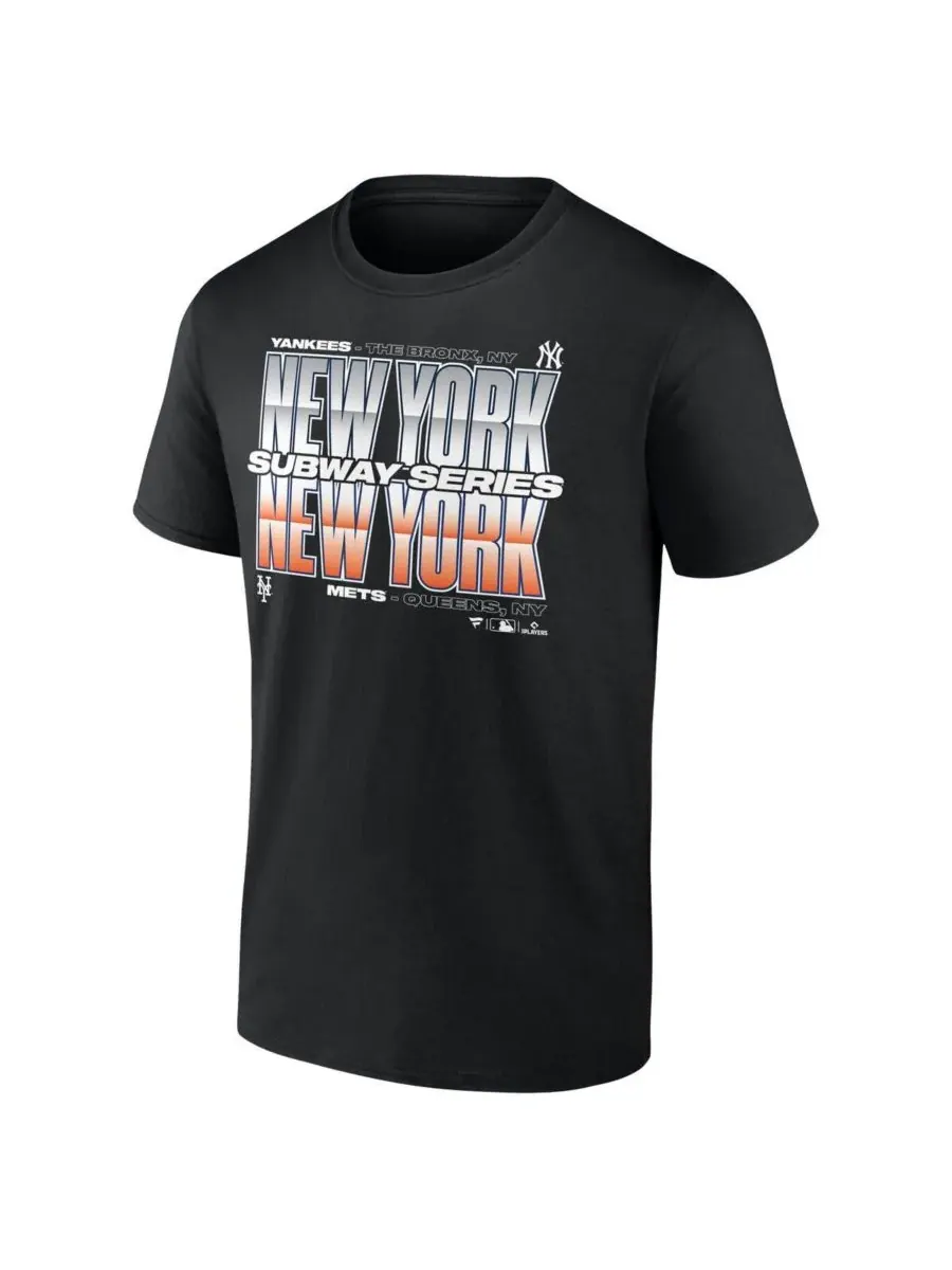 Fanatics Мужская черная футболка с изображением состава команд New York Yankees и New York Mets на — изображение 2 из 3