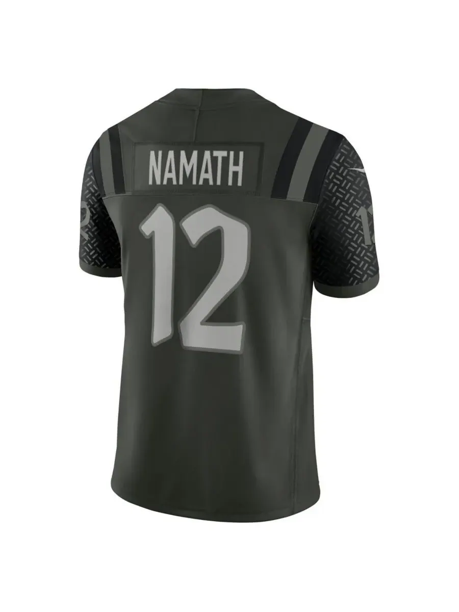 Nike Мужская футболка Joe Namath Gotham Green New York Jets 2025 Rivalries Collection Retired — изображение 3 из 5, зеленый