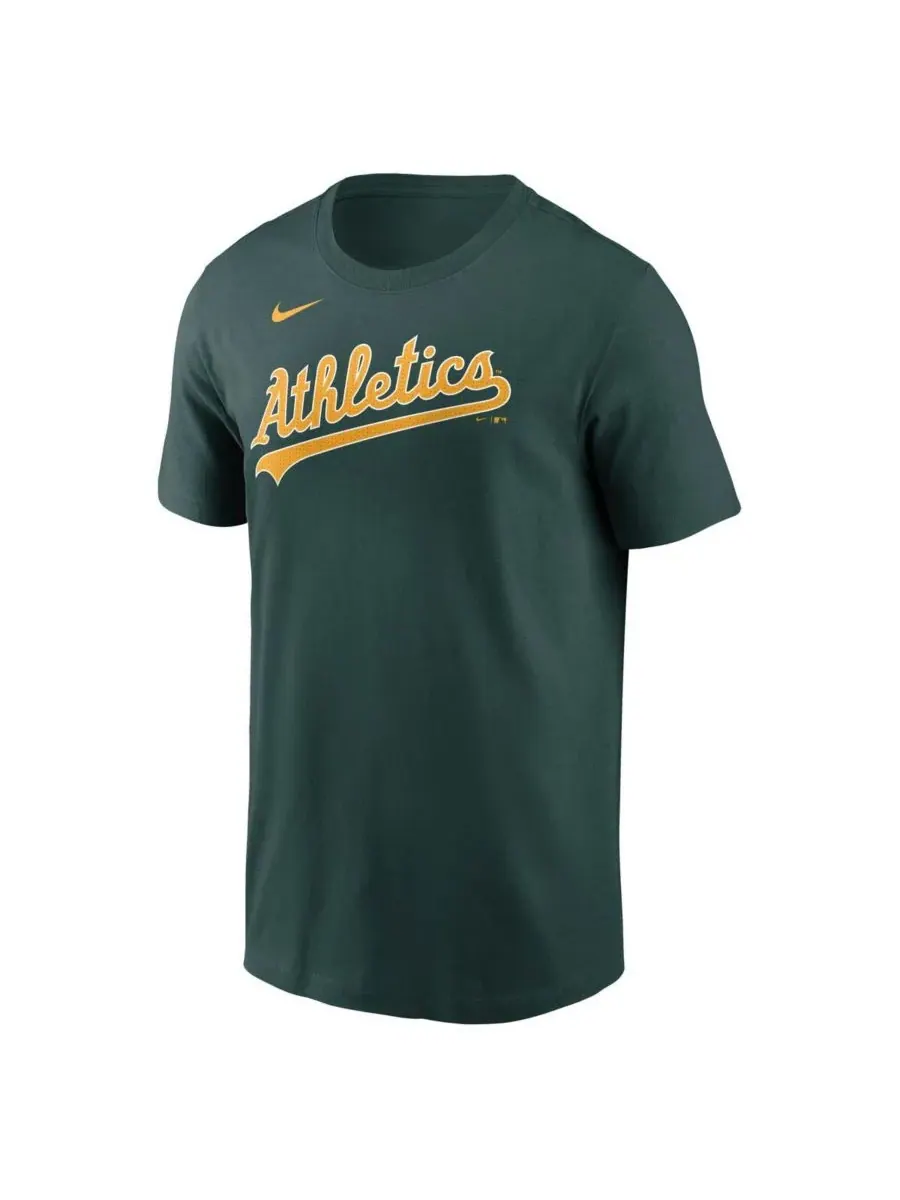 Nike Мужская футболка Nick Kurtz Green Athletics Fuse с именем и номером — изображение 2 из 3, зеленый