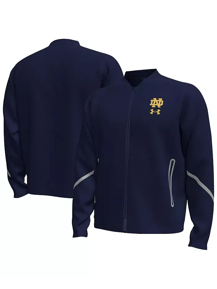 Мужская синяя бомбер Notre Dame Fighting Irish Unstoppable на молнии Under Armour