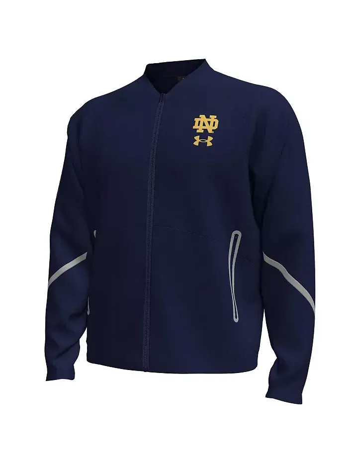 Мужская синяя бомбер Notre Dame Fighting Irish Unstoppable на молнии Under Armour — изображение 3 из 3