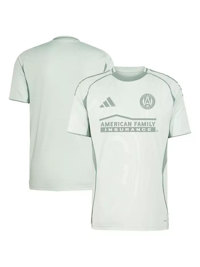 Мужская футболка Atlanta United FC 2025 One Planet для разминки светло-зеленого цвета adidas