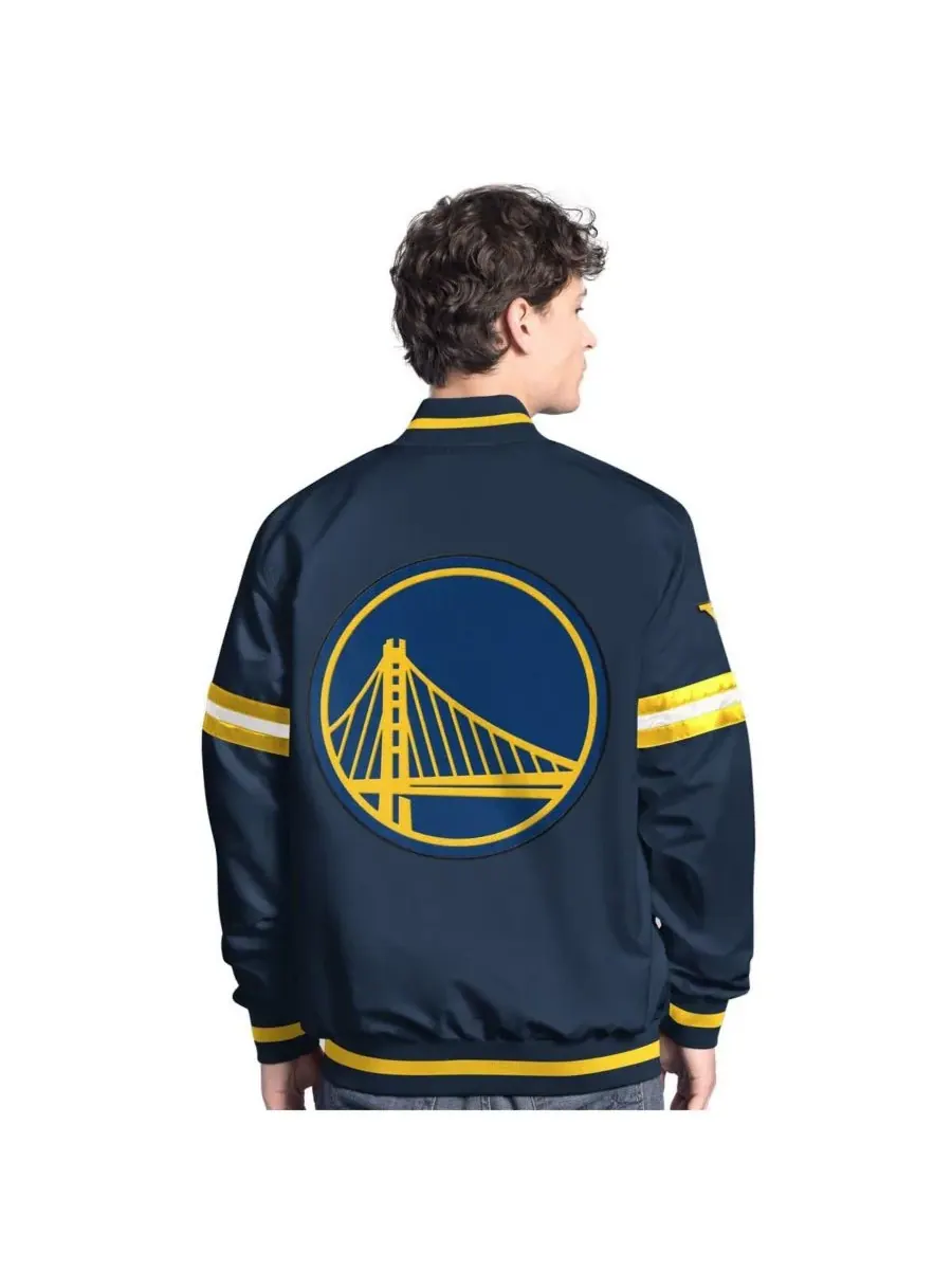 Starter Мужская темно-синяя куртка Golden State Warriors Scout с застежкой на кнопках — изображение 2 из 2, темно-синий