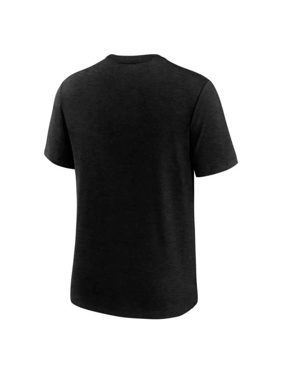Nike Мужская футболка Minnesota Vikings Long Pass Tri-Blend цвета «черный меланж» — изображение 3 из 3