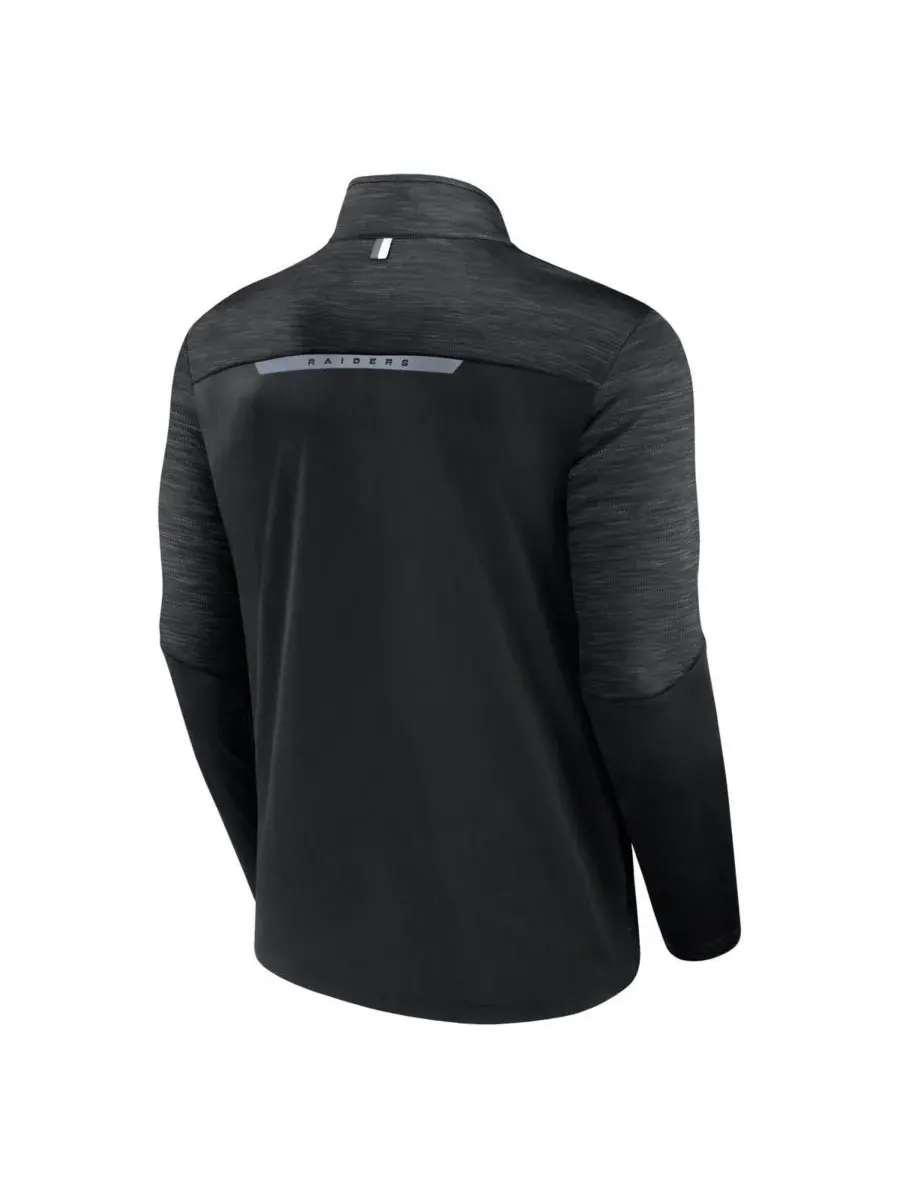 Fanatics Мужская черная футболка с половинной молнией Las Vegas Raiders Defender — изображение 3 из 3, черный