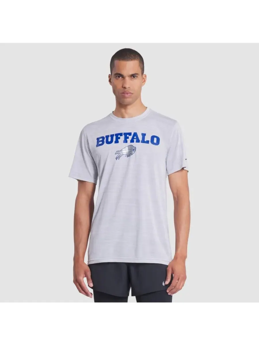 Nike Мужская белая футболка Buffalo Bills из коллекции Rivalries 2025 года Sideline Velocity Dri-FIT