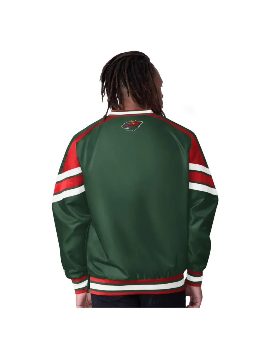 Starter Мужская зеленая куртка-пуловер Minnesota Wild Reliever с V-образным вырезом — изображение 2 из 2, зеленый красный