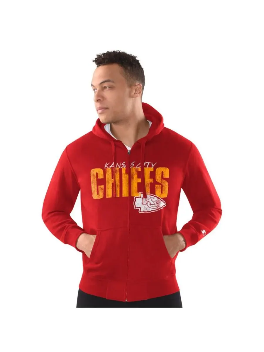 Starter Мужская красная куртка-бомбер Kansas City Chiefs Scout с застежкой на кнопках