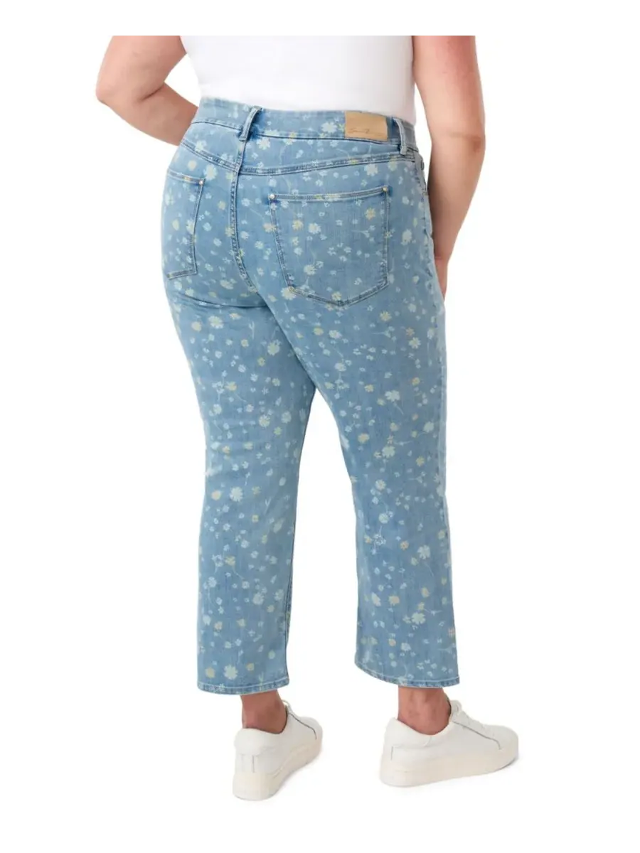 Джинсы прямого кроя без живота больших размеров Seven7, Daisy Discharge Print — изображение 4 из 4