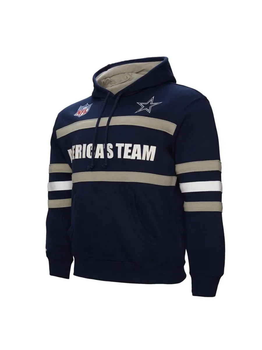 Mitchell & Ness Мужская темно-синяя толстовка с капюшоном Dallas Cowboys America's Team Head Coach — изображение 3 из 3