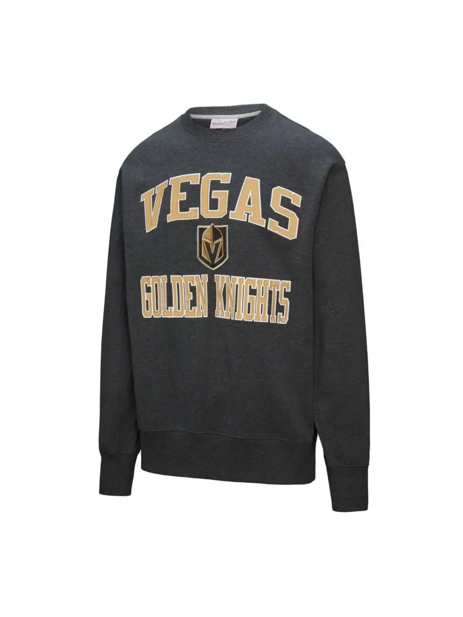 Mitchell & Ness Мужская черная флисовая толстовка с надписью «Вегас Голден Найтс: Победа в плей-офф» — изображение 2 из 5