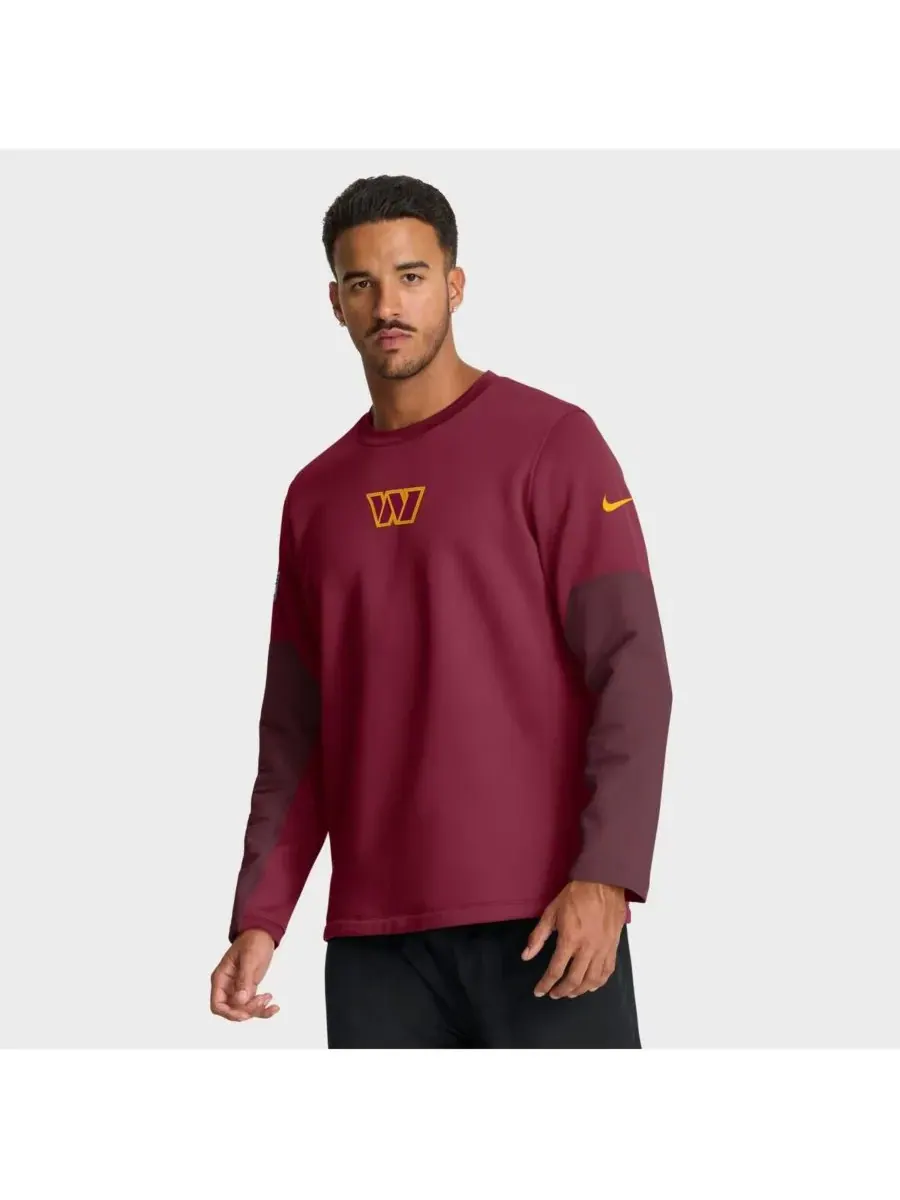 Nike Мужская бордовая футболка с длинным рукавом Washington Commanders Sideline Scripted to Win