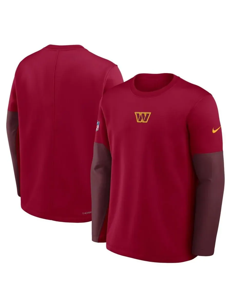 Nike Мужская бордовая футболка с длинным рукавом Washington Commanders Sideline Scripted to Win — изображение 4 из 5
