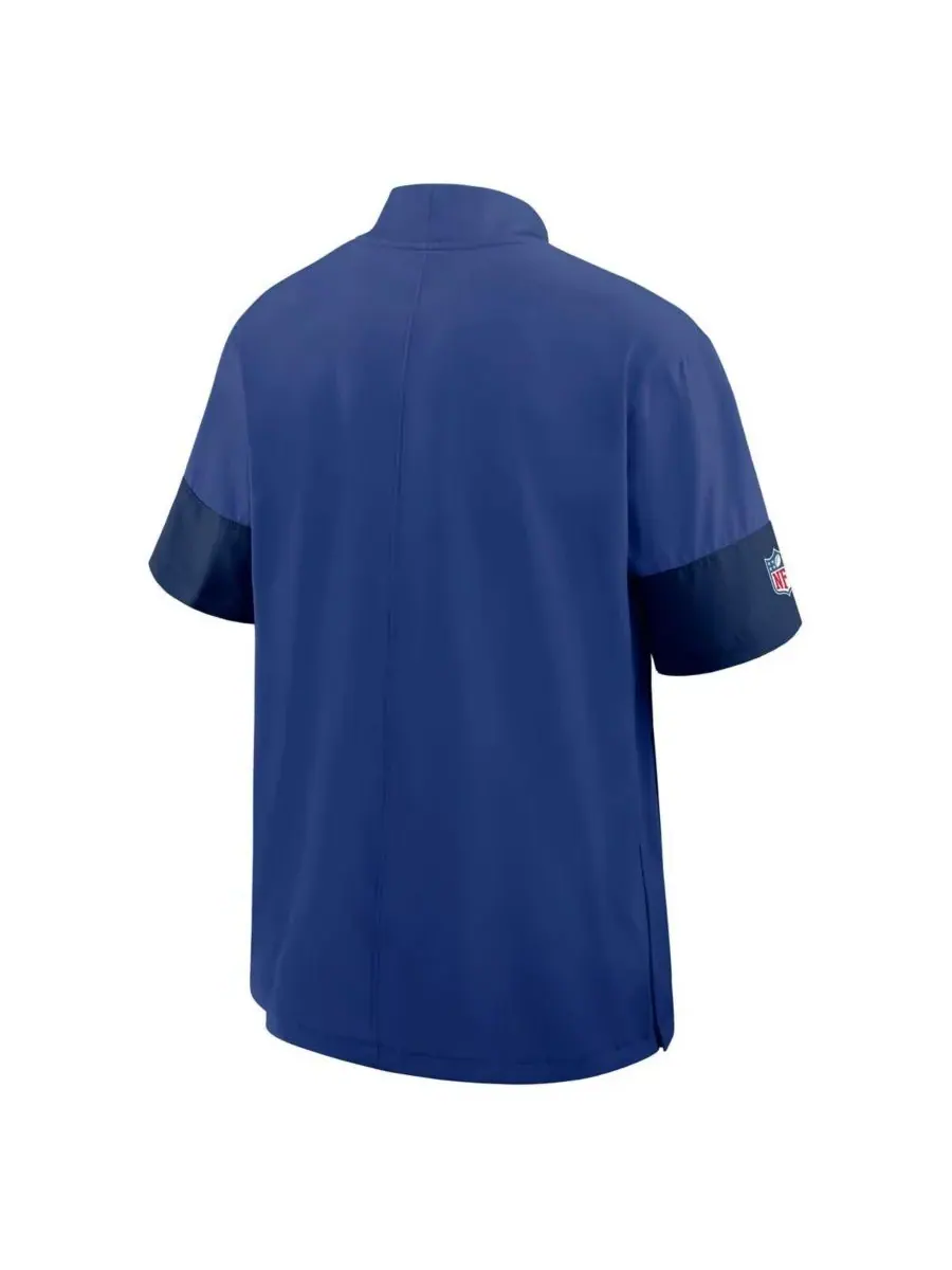 Мужская королевская куртка New York Giants Sideline с коротким рукавом и застежкой-молнией до — изображение 3 из 3