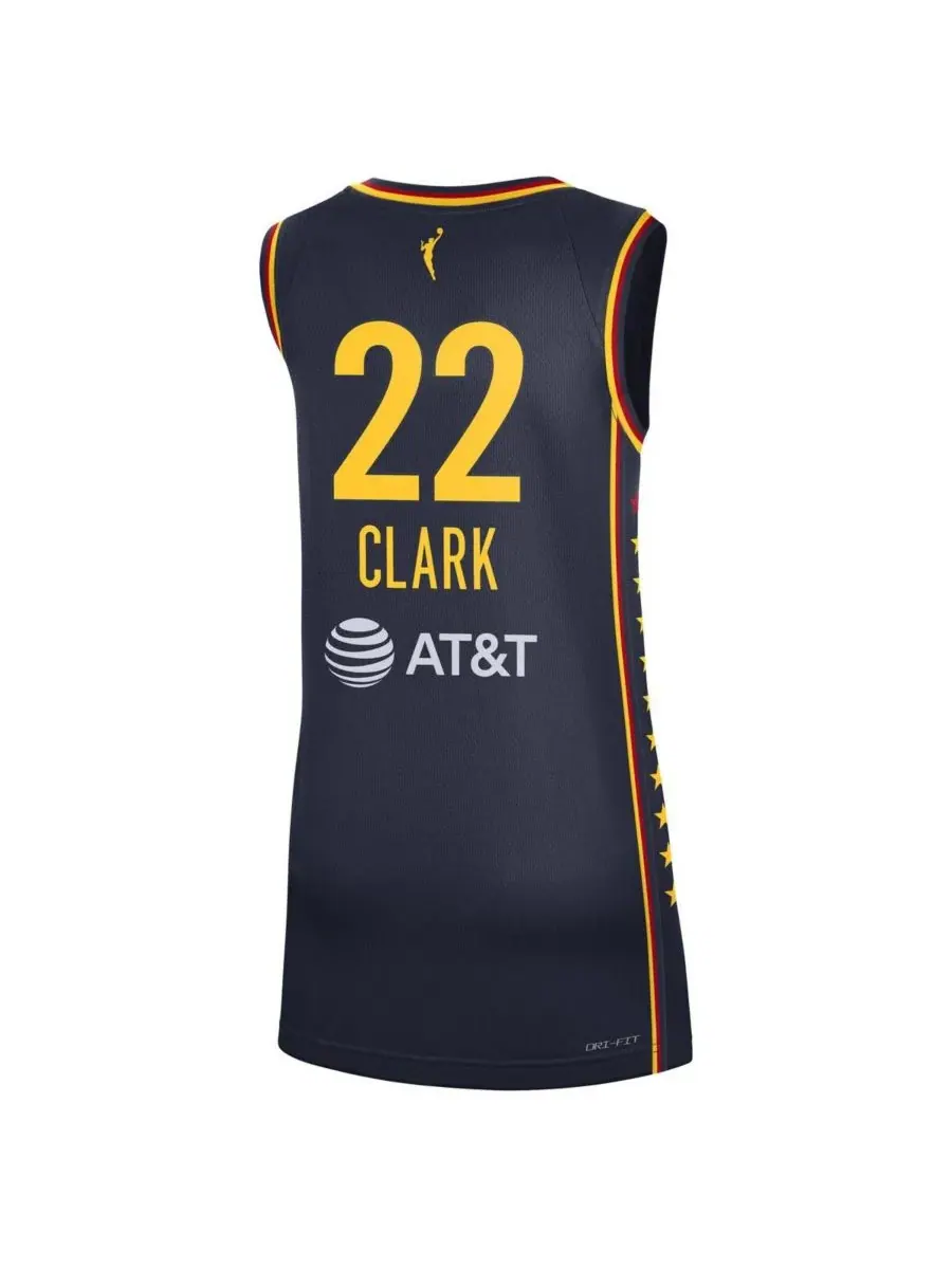 Nike Мужская и женская футболка Caitlin Clark Navy Indiana Fever 2024 WNBA Draft Explorer Edition — изображение 2 из 3