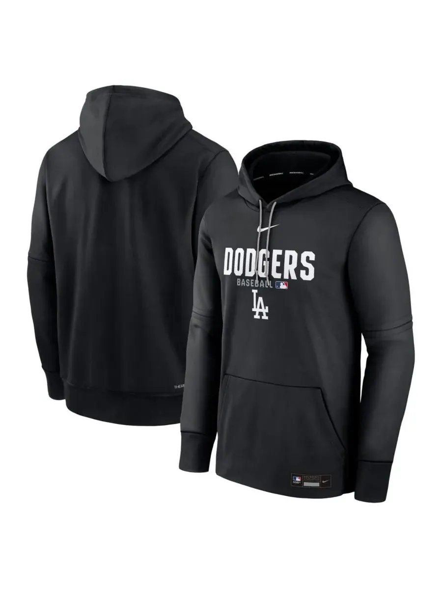 Nike Мужская черная толстовка Los Angeles Dodgers Authentic Collection Therma-FIT