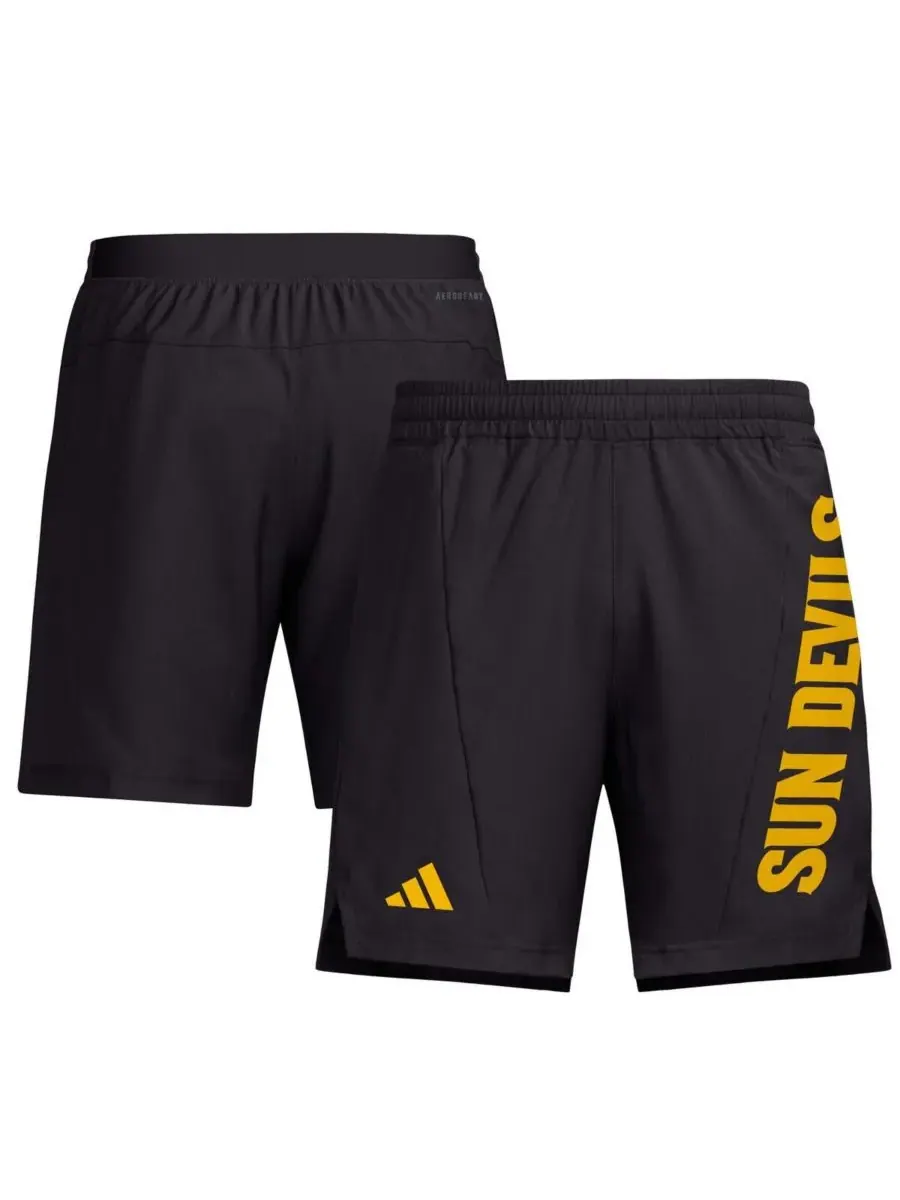 Adidas Мужские бордовые тренировочные шорты AEROREADY с символикой Arizona State Sun Devils