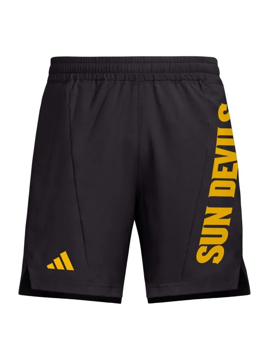 Adidas Мужские бордовые тренировочные шорты AEROREADY с символикой Arizona State Sun Devils — изображение 3 из 3, черный