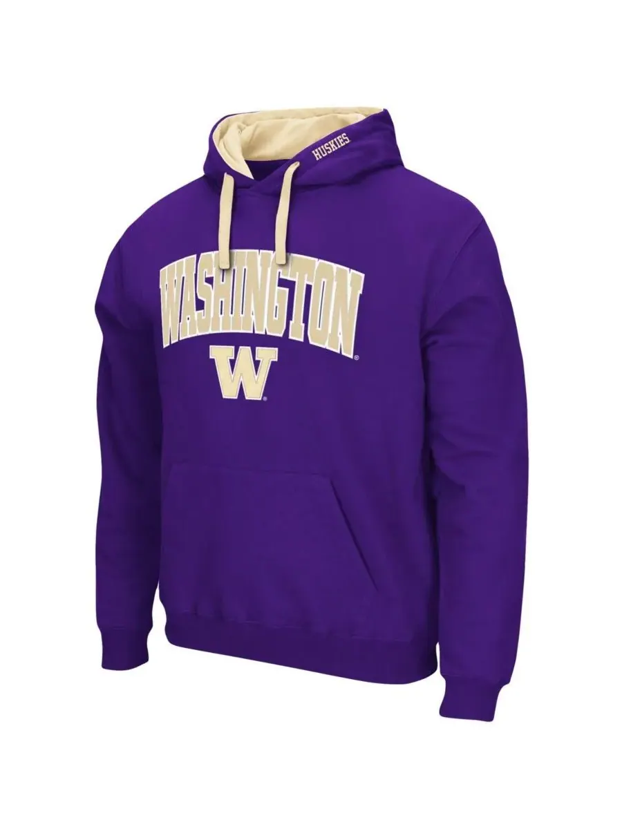 Colosseum Мужская фиолетовая толстовка с капюшоном Washington Huskies большого размера с аркой и — изображение 2 из 3