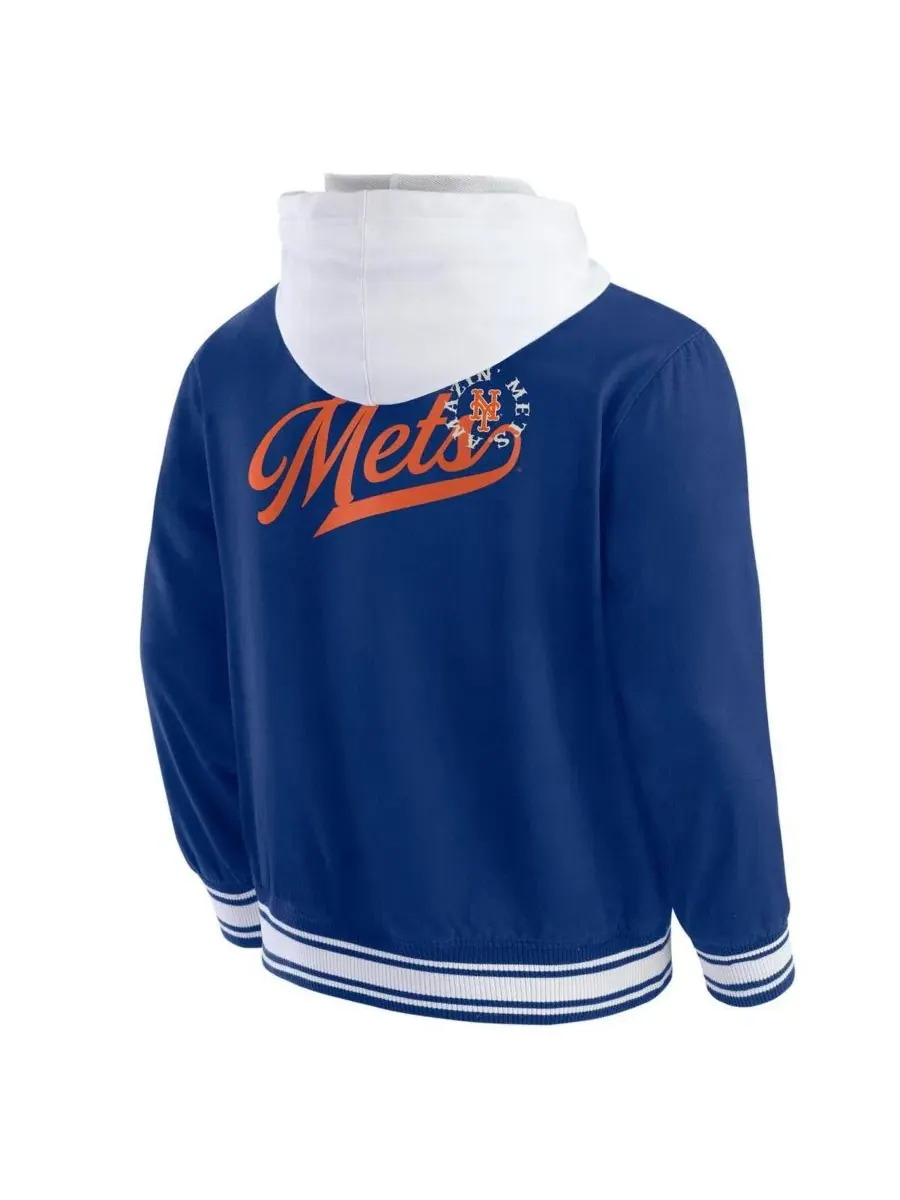 Мужская куртка с капюшоном Royal New York Mets на кнопках Fanatics — изображение 2 из 4, королевский