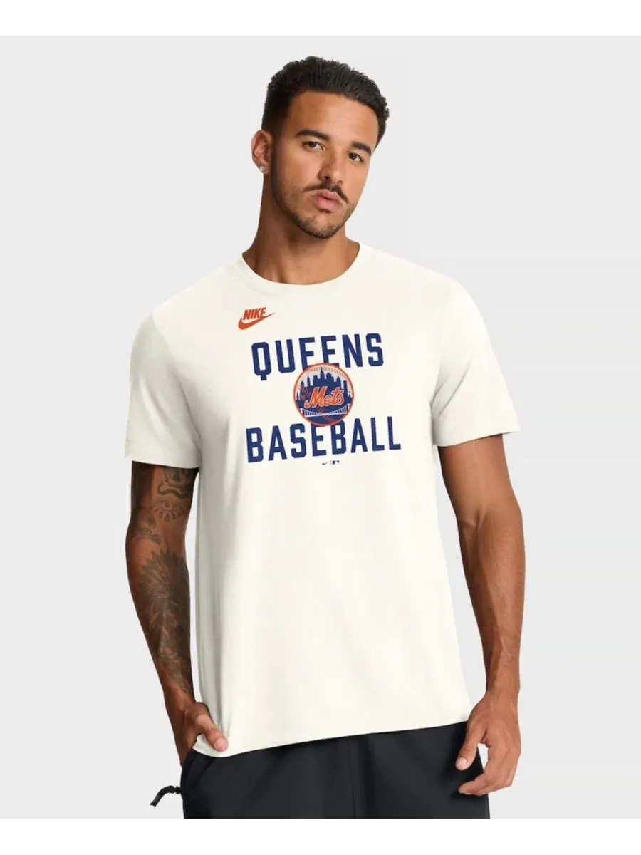 Мужская кремовая футболка New York Mets Cooperstown Collection в стиле 70-х Nike