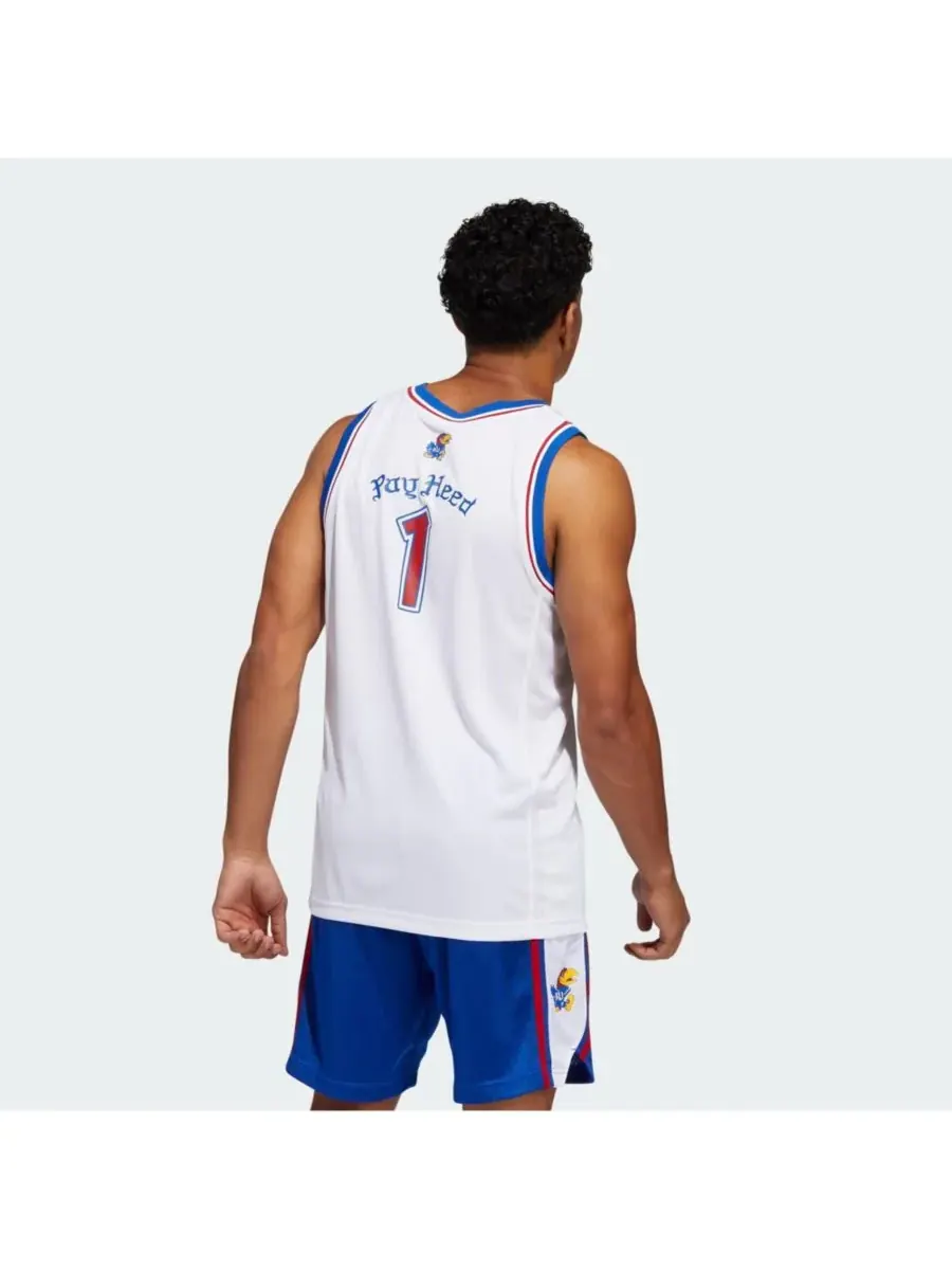 Adidas Мужская белая альтернативная майка "Канзас Джейхокс" (Swingman) — изображение 2 из 5, белый