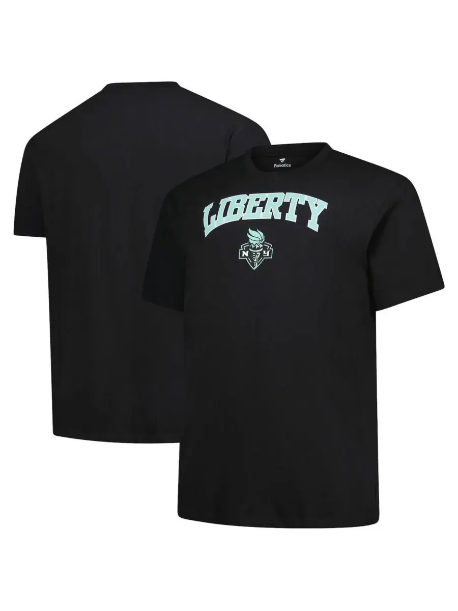 Fanatics Мужская черная футболка с большим высоким арочным логотипом New York Liberty