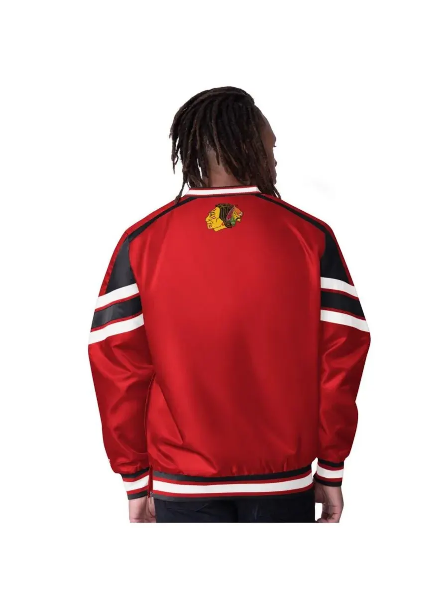 Starter Мужская красная куртка-пуловер Chicago Blackhawks Reliver I с V-образным вырезом — изображение 2 из 2, красный