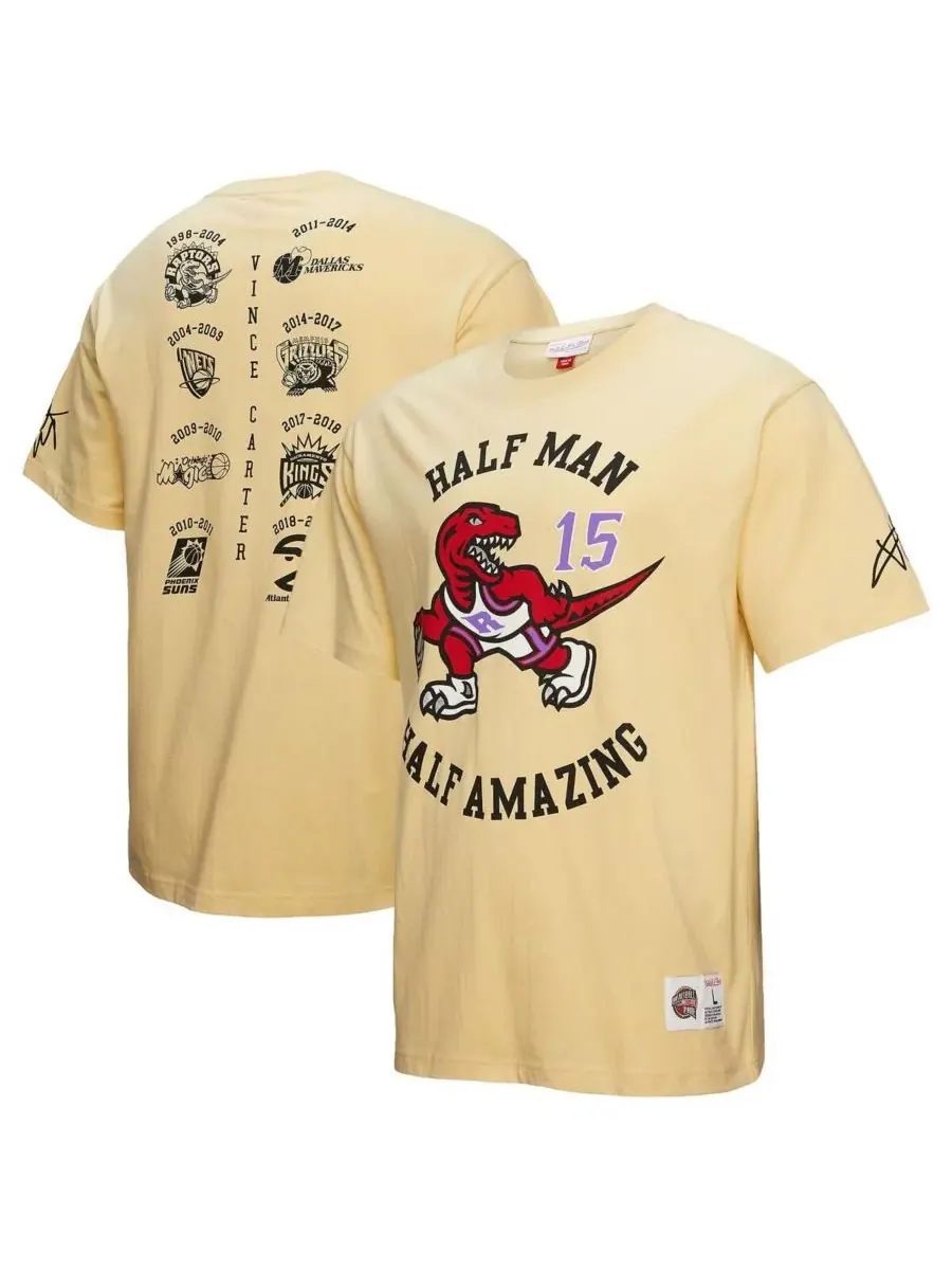 Mitchell & Ness Мужская футболка Vince Carter Cream Toronto Raptors Premium